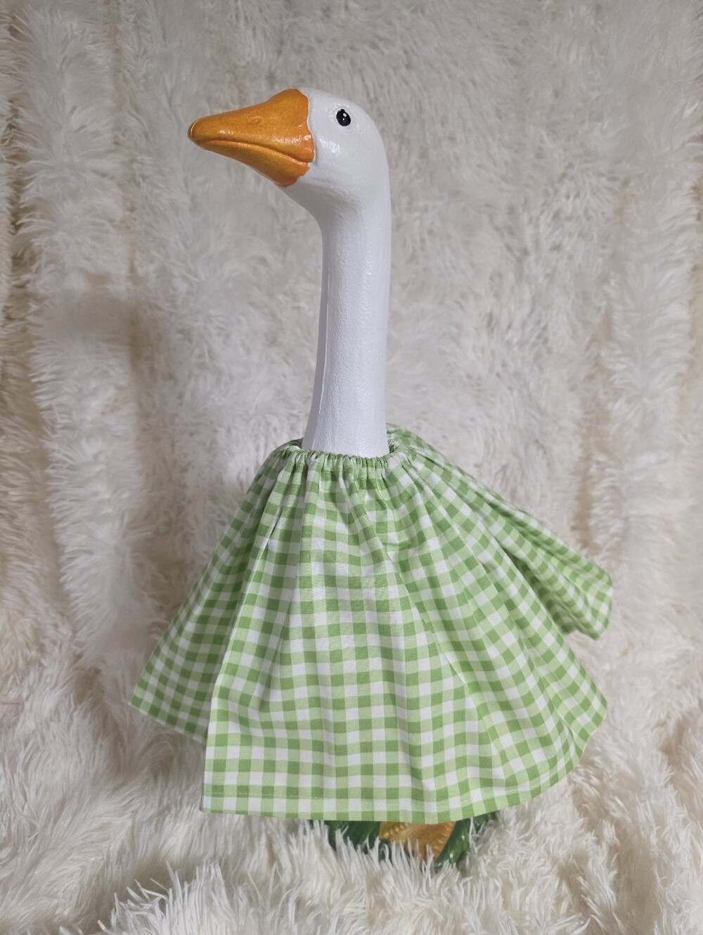 19" Handmade Green Gingham Dress